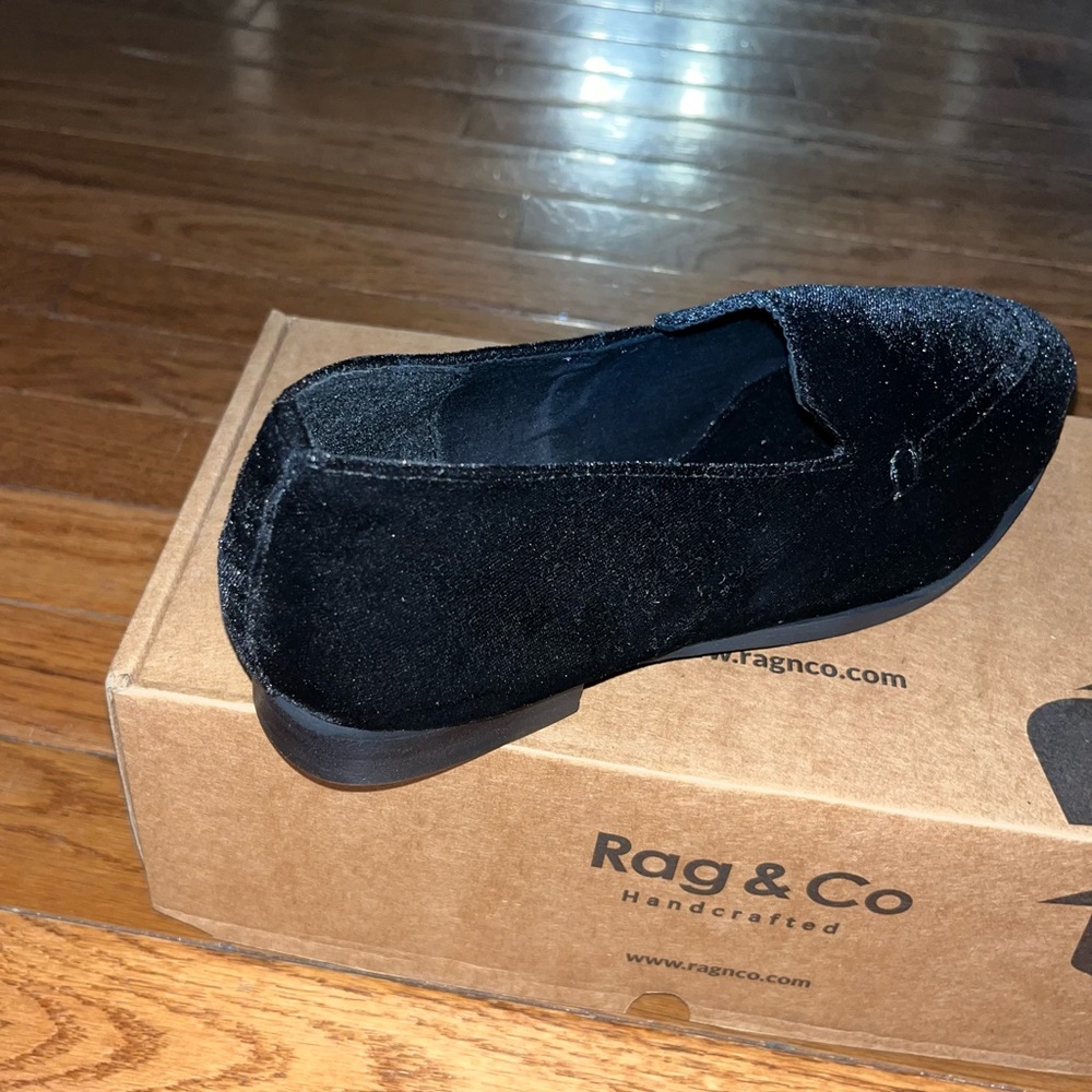 Rag & Co Black Luxe Lap Moc Toe Flat Women’s Size 8 Handcrafted - Picture 3 of 13